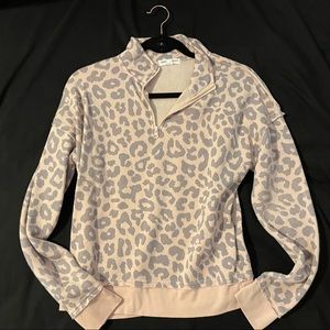 Pink leopard pullover